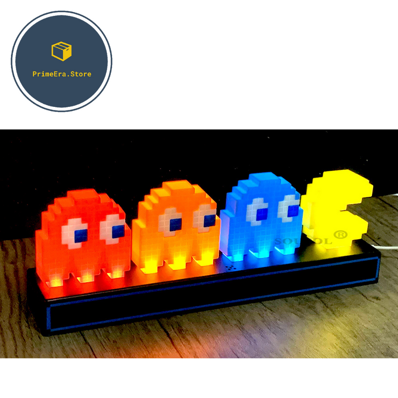 Luminária 3D Pac Man - Decoração Retrô e Divertida - Segue o Som