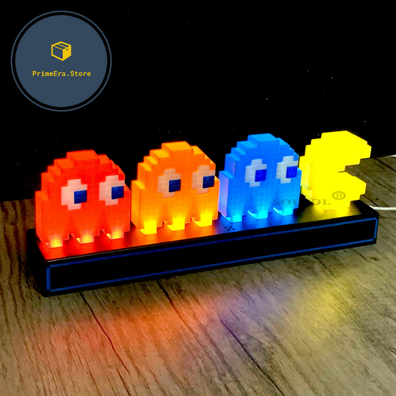 Luminária 3D Pac Man - Decoração Retrô e Divertida - Segue o Som