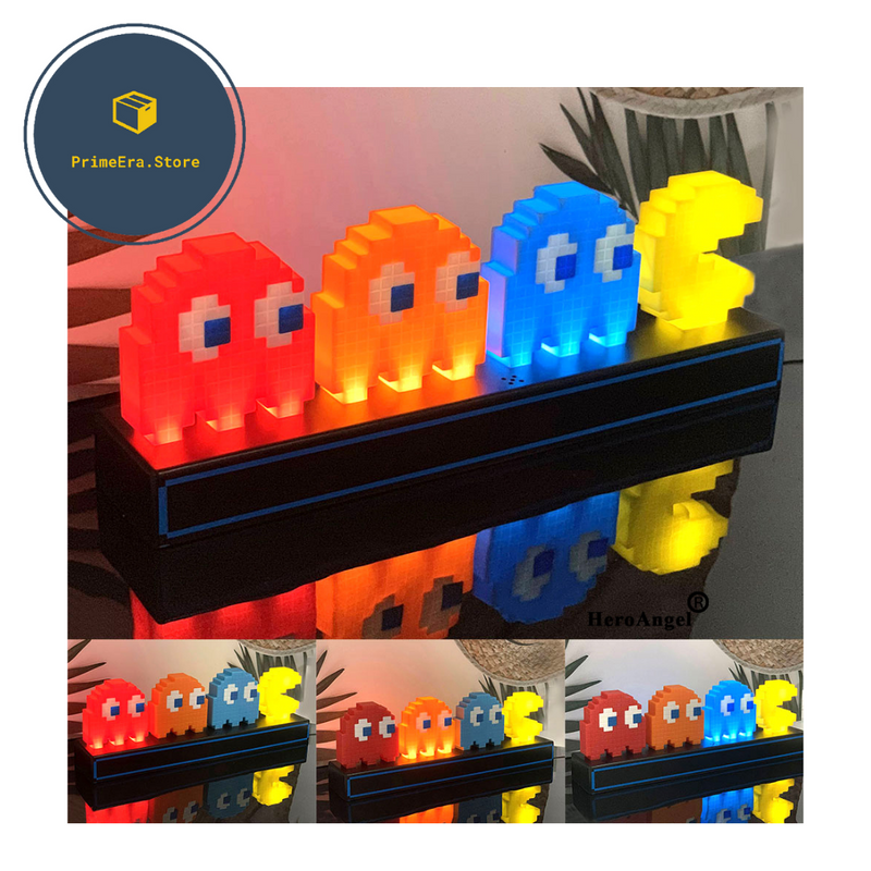 Luminária 3D Pac Man - Decoração Retrô e Divertida - Segue o Som