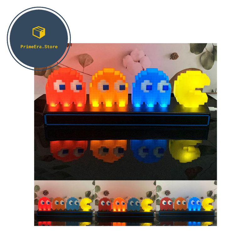 Luminária 3D Pac Man - Decoração Retrô e Divertida - Segue o Som