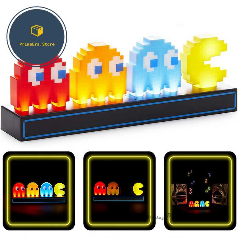 Luminária 3D Pac Man - Decoração Retrô e Divertida - Segue o Som