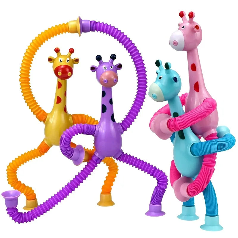 (Kit 4 ) Girafas Divertidas Articulada com Ventosa