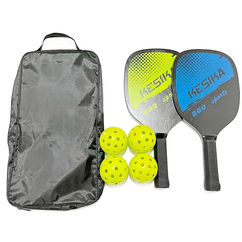 Kit PickleBall Kesika 2 Raquetes 4 Bolinhas 1 sacola