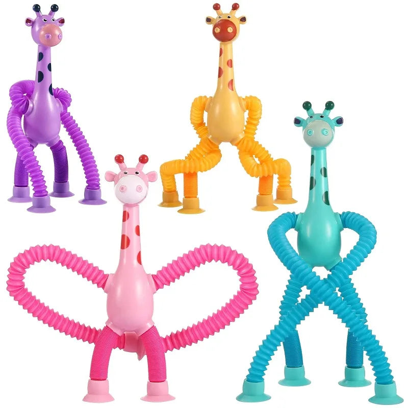 (Kit 4 ) Girafas Divertidas Articulada com Ventosa